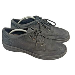 Easy Spirit Amigo Women’s Shoes Black Suede Leather Size 8M Comfort Lace-Up